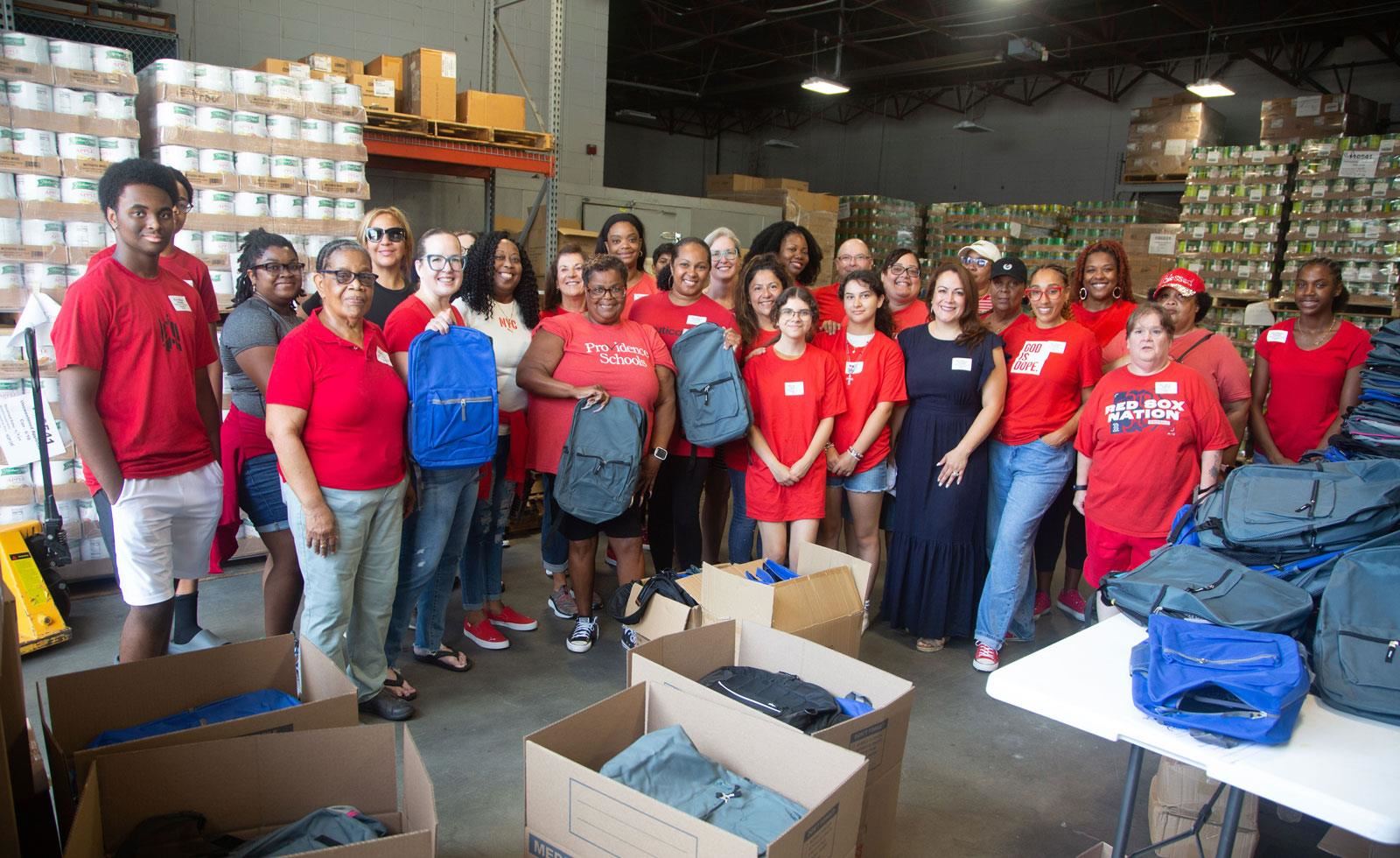 Volunteers at Back to School Celebration