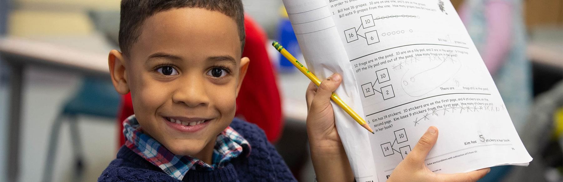 Student in a classroom